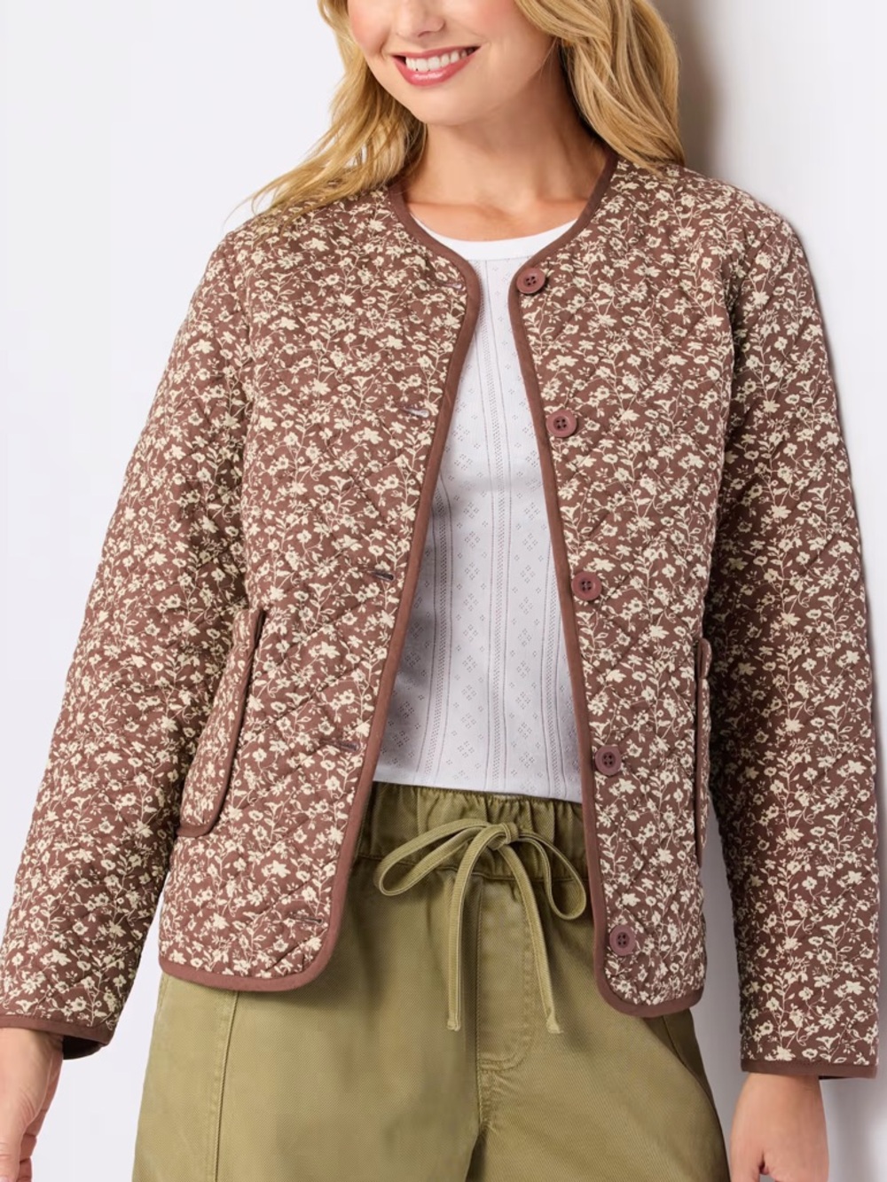 NWT (size S) MARKET & SPRUCE Patterned Quilted Jacket